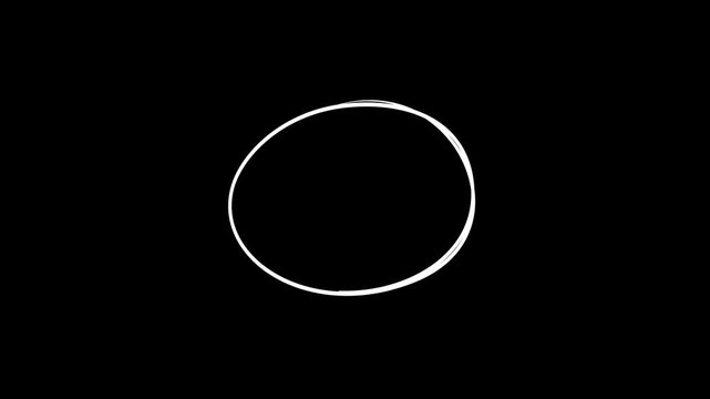 4K Circle marker with drawing effect, Highlighter Scribble Animation, Hand drawn circle in red marker, Circle brush stroke highlight marker for presentation, Hand-drawn circle highlight animation
