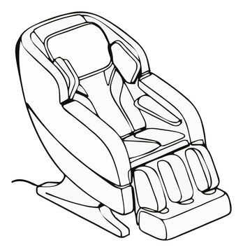 Massage chair isometric line art minimalist vector. Generative AI
