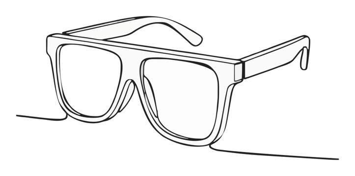 Smart glasses perspective minimalist line art vector. Generative AI