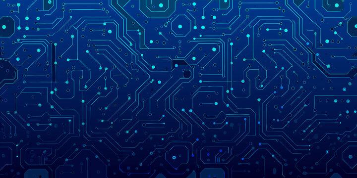 circuit board pattern futuristic technology design with blue gradient background