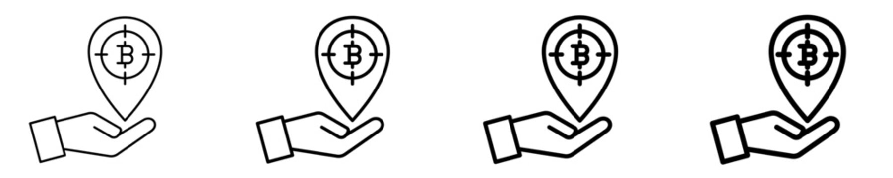 Crypto Location Icon Set Different Style Collection