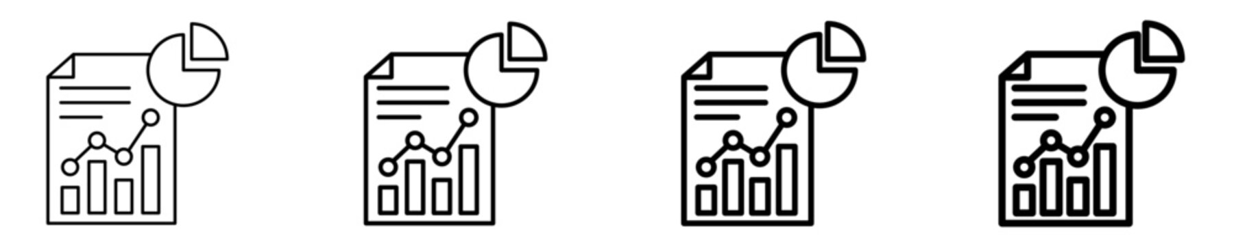 Data Analytics Document Icon Set Different Style Collection