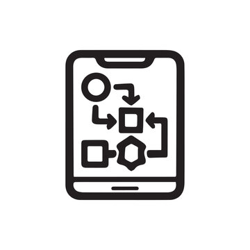 Digital Strategy Workflow Shown on a Mobile Phone Screen for Business Process Optimization