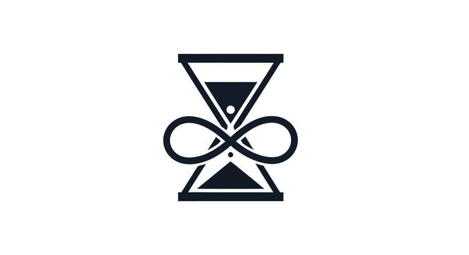 Infinity Hourglass Symbol: Time Passing, Eternity, and Timelessness Concept