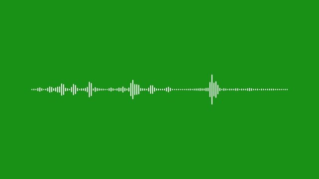 Energetic Colorful Music Audio Waveform Spectrum Analyzer with Beat Responsive Equalizer Bars and Abstract Frequency Graph Animation Green Screen. 