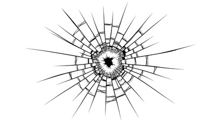 Naklejka premium Shattered Glass Texture, Cracked Window, Abstract Impact Pattern