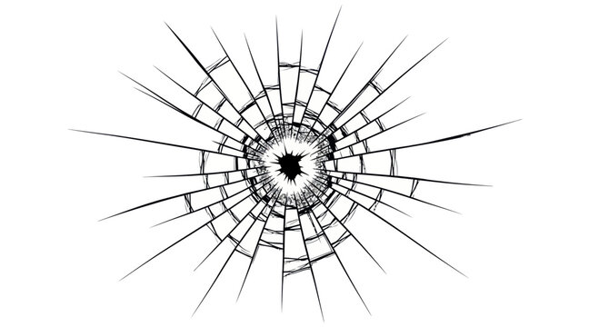 Shattered Glass Texture, Cracked Window, Abstract Impact Pattern
