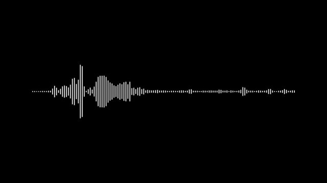 Dynamic Abstract Digital Sound Wave Music Equalizer Visualization in White Colors with Volume Spectrum Analyzer and Flowing Waveform Black Background 4k Video
