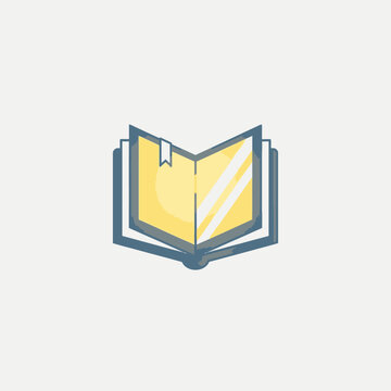 Open Book Illustration with Bookmark.