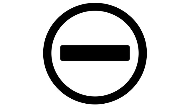 A black and white sign symbol.