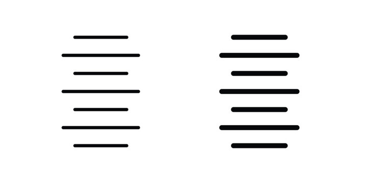 Align center icon design concept pack in black color