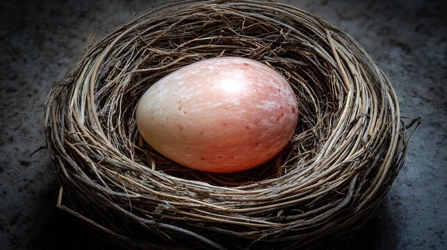 differently. Single cuckoo egg lying in a nest belonging to a smaller bird. wildlife magazines, conservation campaigns, designed for eco-tourism storytelling.