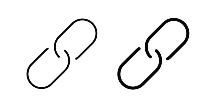 Chain link icon design concept pack in black color