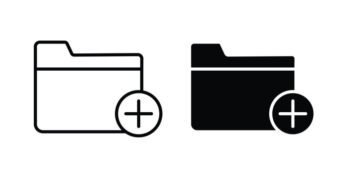 Create folder icon design concept pack in black color