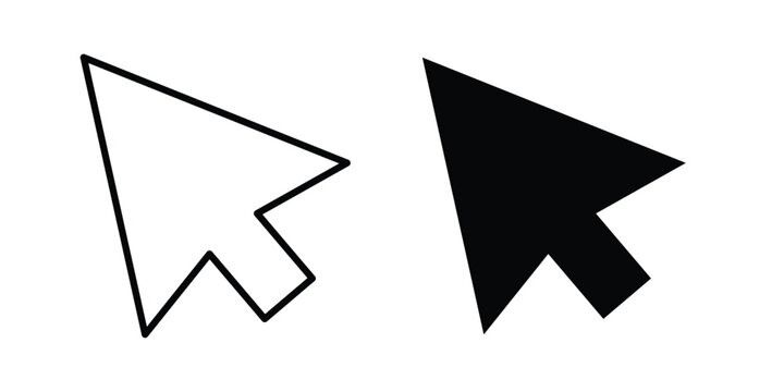 Cursor arrow icon design concept pack in black color