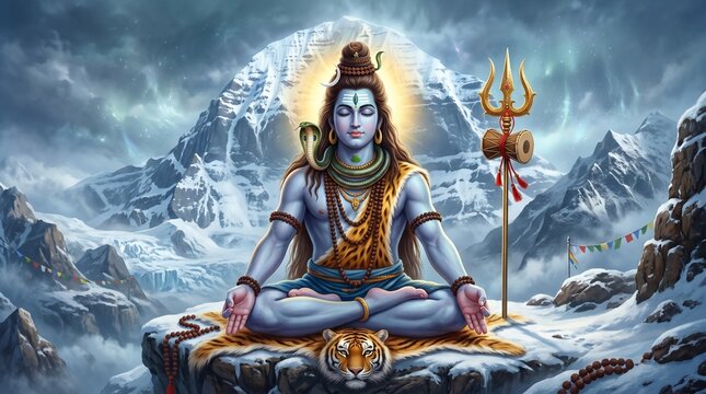 Lord Shiva portrait with Trishul
