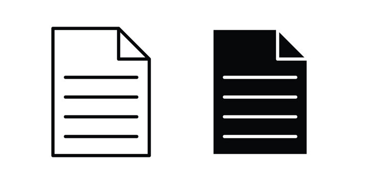 Document icon design concept pack in black color