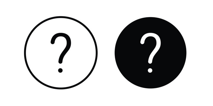 Doubts button icon design concept pack in black color