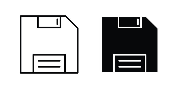 Floppy disk icon design concept pack in black color
