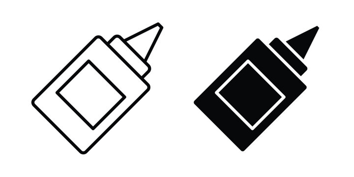 Glue icon design concept pack in black color