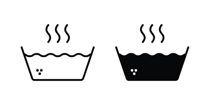 Hot Water icon design concept pack in black color