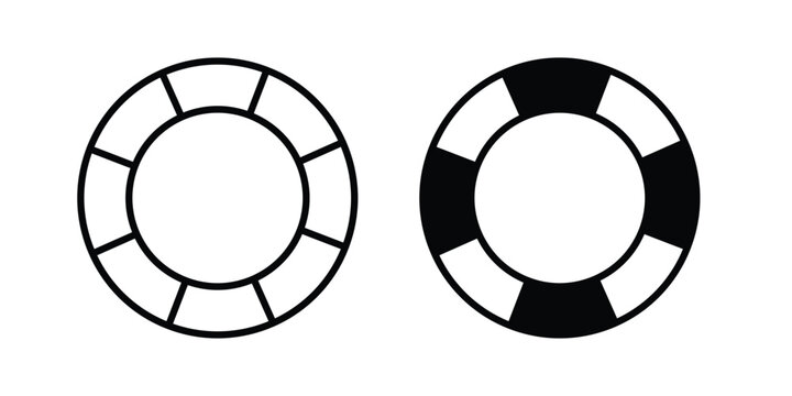 Life buoy icon design concept pack in black color