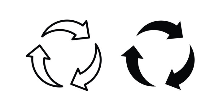 Reuse icon design concept pack in black color