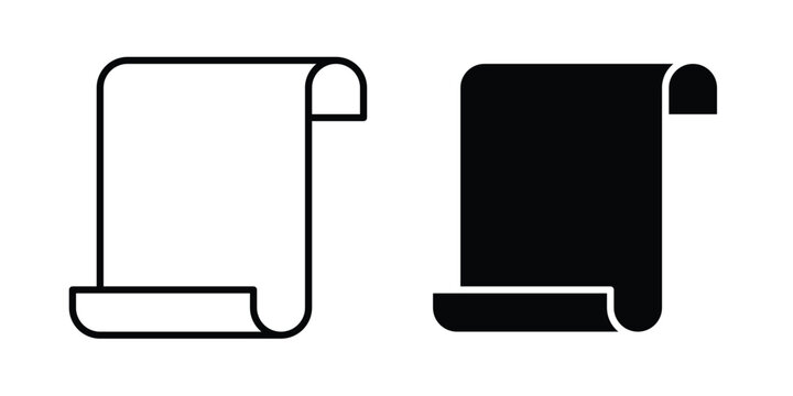 Scroll icon design concept pack in black color