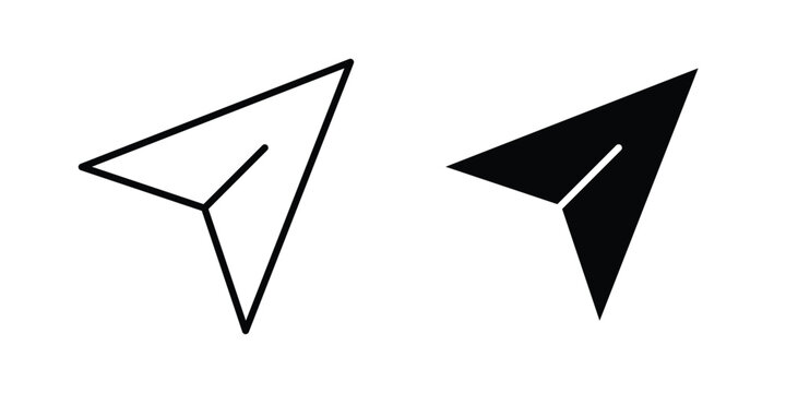 Send button icon design concept pack in black color