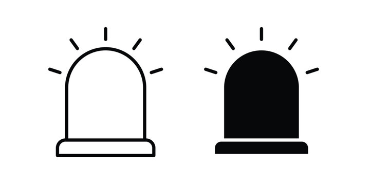 Siren icon design concept pack in black color