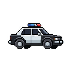Pixel art police car vector illustration isolated on white © ReconCatz