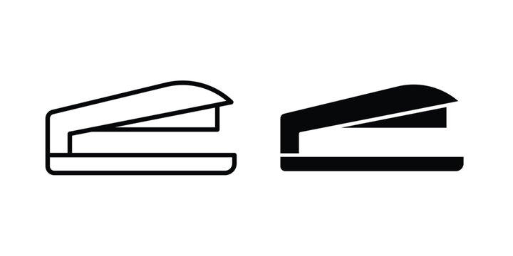 Stapler icon design concept pack in black color