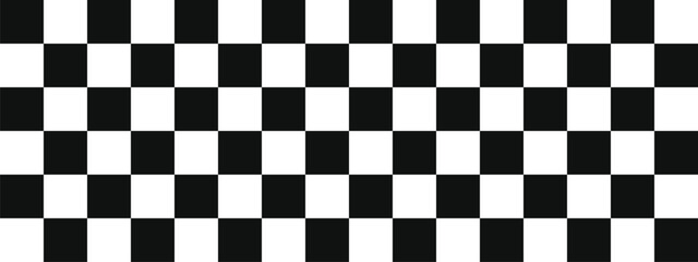 Obraz premium Abstract checkerboard pattern background with classic black and white geometric squares in seamless retro layout. Creative racing texture for motorsport branding, digital wallpapers and modern graphic