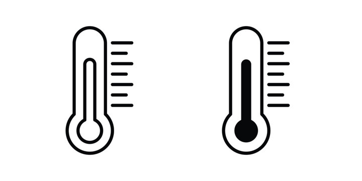 Temperature icon design concept pack in black color