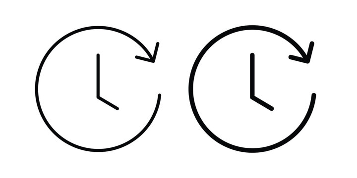 Time forward icon design concept pack in black color