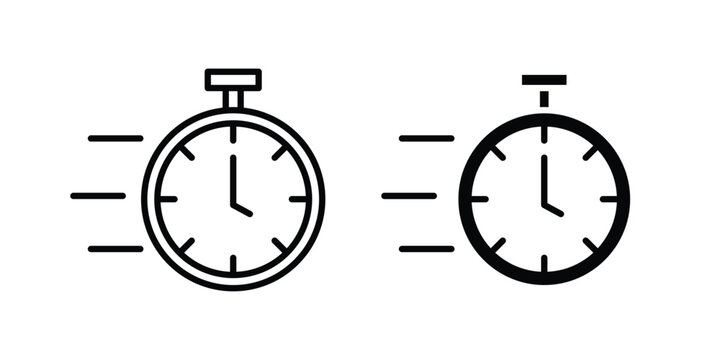Time fast icon design concept pack in black color