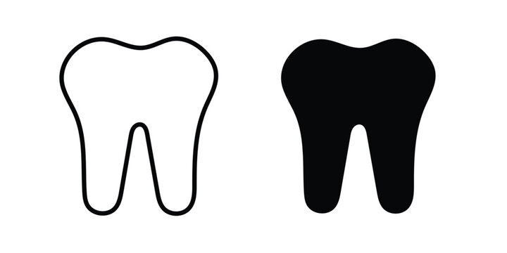 Tooth icon design concept pack in black color