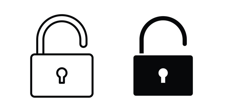Unblocked icon design concept pack in black color