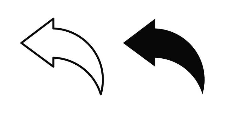 Undo icon design concept pack in black color