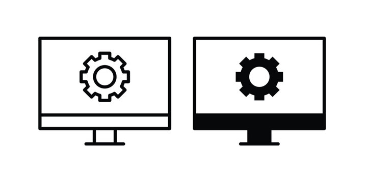 Web development icon design concept pack in black color