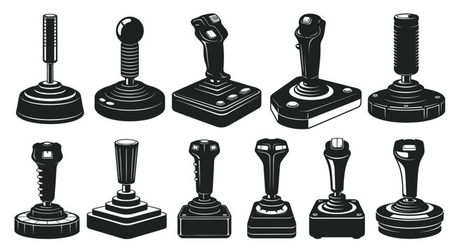 Retro Game Controllers Collection - Vintage Joysticks for Gaming