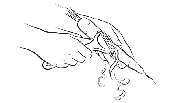 Hand holding squid tentacles tightly gripped.