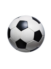 Fototapeta premium Classic black and white soccer ball, isolated on transparent background