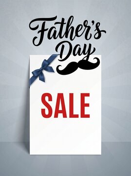 Father&rsquo;s Day Sale Poster Mockup with Blank Paper Template