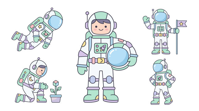 Astronaut in space suit standing tall.