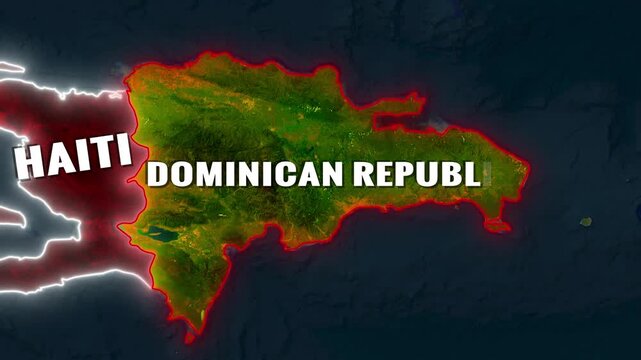 Caribbean Map Animation Highlighting Cuba Haiti and Dominican Republic