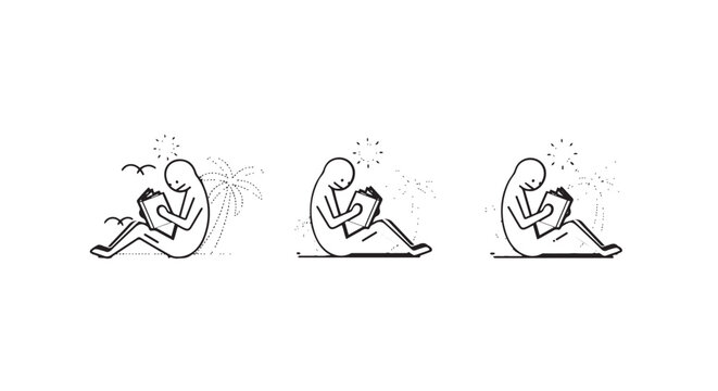 Illustrated stages of fetal development in womb.