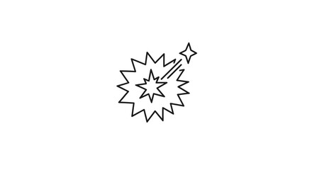 Black and white explosion icon symbol. © arka saputra
