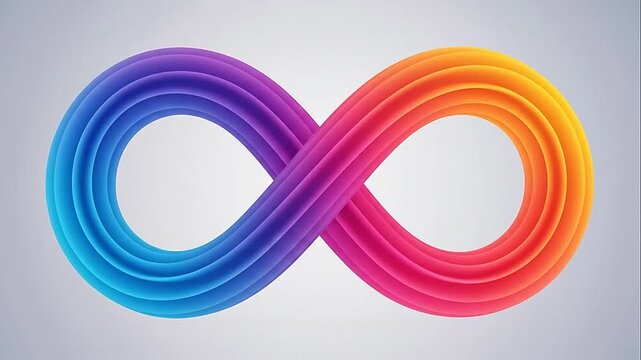 Vibrant colorful infinity symbol illustration.