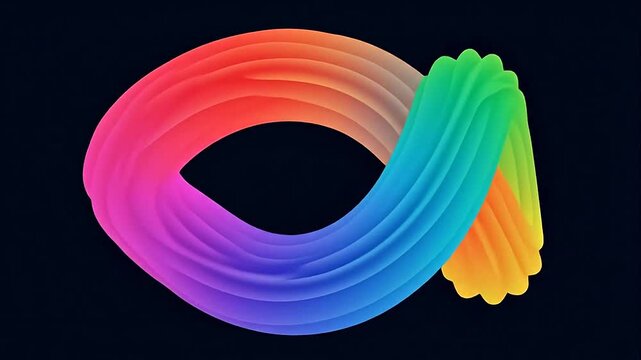 Vibrant rainbow colored infinity loop design.